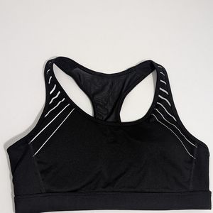 Reebok Racerback Black Sports Bra with Removable Pads Women's Size Large
